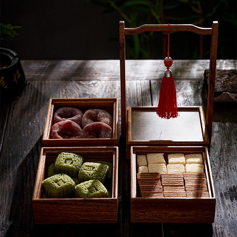 Snacks Food Gift Baskets - 미니멀리스트 다층형 적층식 음식 보관함, 레이어드