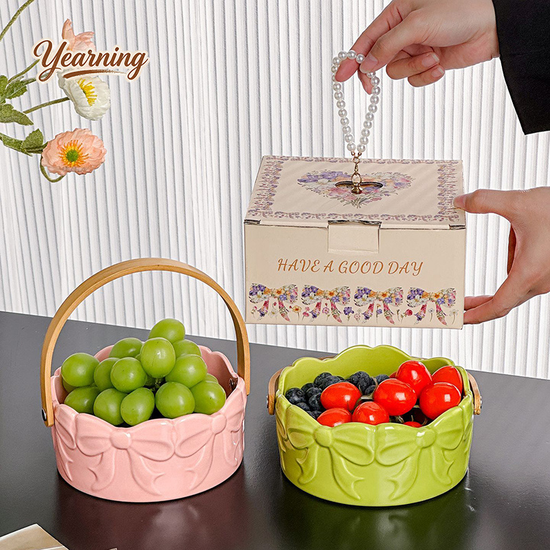 고급 활 모양 손잡이 세라믹 과일 바구니, 럭셔리 캔디 - Snacks Food Gift Baskets 리뷰 및 가격