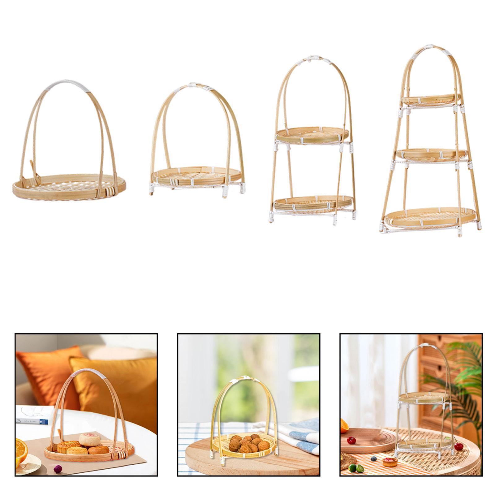 대나무로 짠 스낵 스탠드 음식 진열 트레이 내구성 다용 - Snacks Food Gift Baskets 리뷰 및 가격