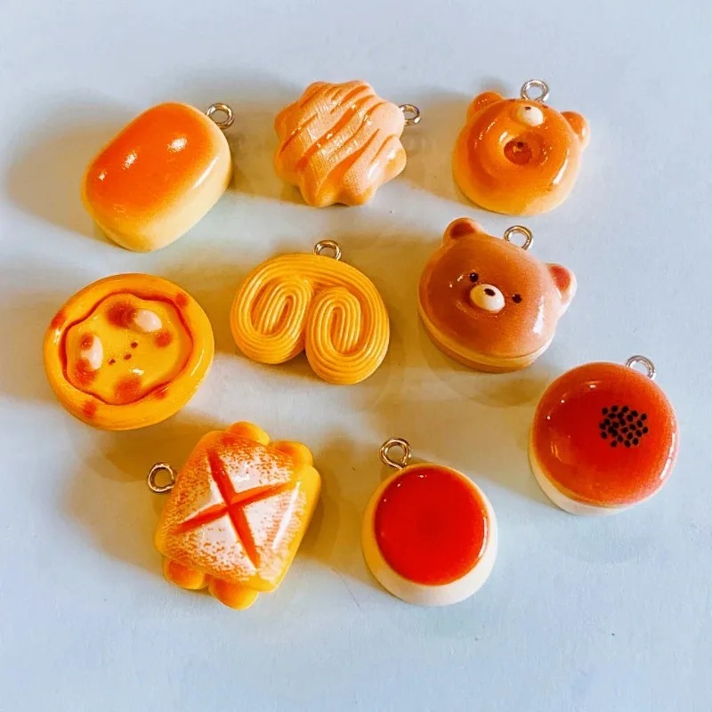 10Pcs 귀여운 곰 푸딩 타트 빵 음식 수지 참 시뮬 - Food Snacks Party 리뷰 및 가격