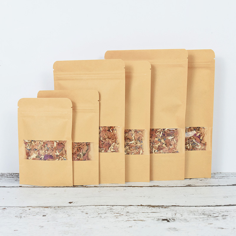 20/50pcs 크래프트 종이 지퍼 잠금 가방 창 음식 - Food Snacks Party 리뷰 및 가격