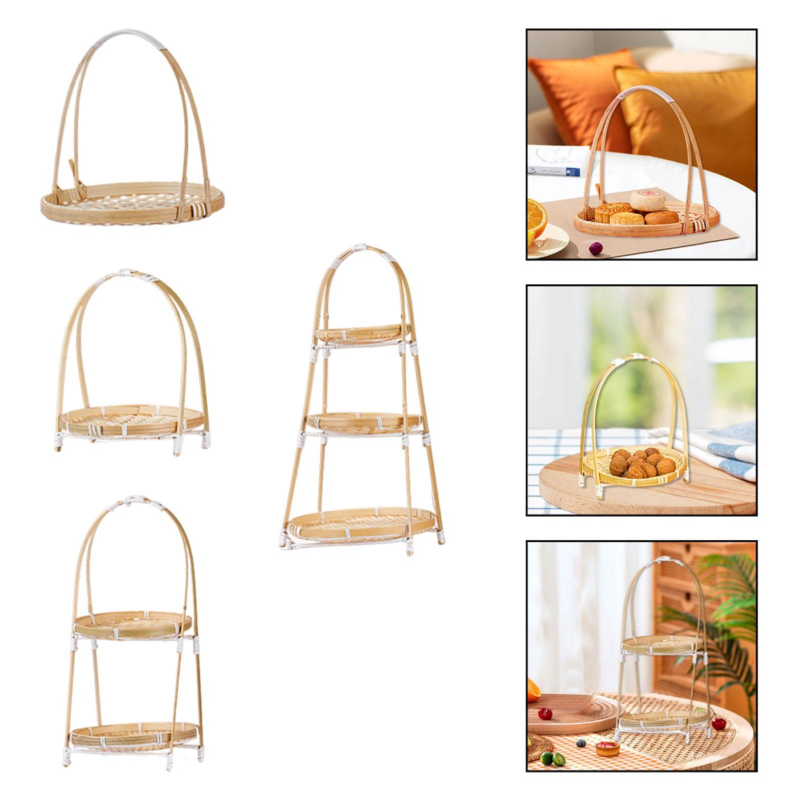 대나무로 짠 간식 정리함 다용도 디스플레이 트레이 손잡 - Snacks Food Gift Baskets 리뷰 및 가격